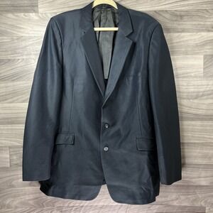 Baskin‎ Mens Two Button Sport Jacket Blazer Black Pinstripe Semi-Lined USA 42